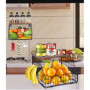 Zaxiva 2 Etages Corbeille a Fruit, Panier a Fruit etagere de murale cuisine, Rangement de cuisine empilable, Avec un Couvercle e