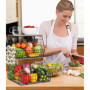 Zaxiva 2 Etages Corbeille a Fruit, Panier a Fruit etagere de murale cuisine, Rangement de cuisine empilable, Avec un Couvercle e