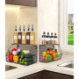Zaxiva 2 Etages Corbeille a Fruit, Panier a Fruit etagere de murale cuisine, Rangement de cuisine empilable, Avec un Couvercle e