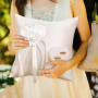 YUNCHONGuk Coussin pour alliances de mariage - En forme de cœur - Coussin pour alliances - Blanc - 20 x 20 cm