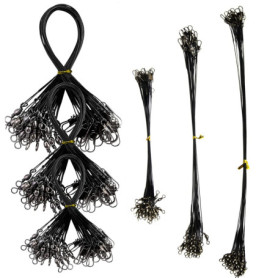 GIAK Bas de Ligne Acier en Acier Pêche Ligne Brochet 72 PCS Bas de Ligne Carnassier 3 Tailles de 15/20/25 cm Fil de Pêche avec S