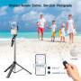 Oderra Trépied Smartphone 3-en-1 avec Perche à Selfie Bluetooth - Télécommande Détachable, 160CM Rétractable + Stabilisation 360