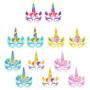 TFSYLISA 12 Pièces Masques de Licorne,Kits de Masques en Mousse Licornes,Masque Enfant Licorne Parti pour Coloriage Peinture Jeu