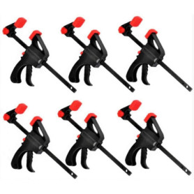 KAHEIGN 6 Pièces Pinces à Prise Rapide, 4 Pouces Cliquets à Barre à Cliquet Outils de Serrage à Une Main à Serrage Rapide Pour u