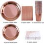 KAHEIGN 146 Pièces or Rose Vaisselle De Fête, Jetable Papier Aluminium Plaques Serviettes Coupes Pailles Pour Les Mariages, Anni