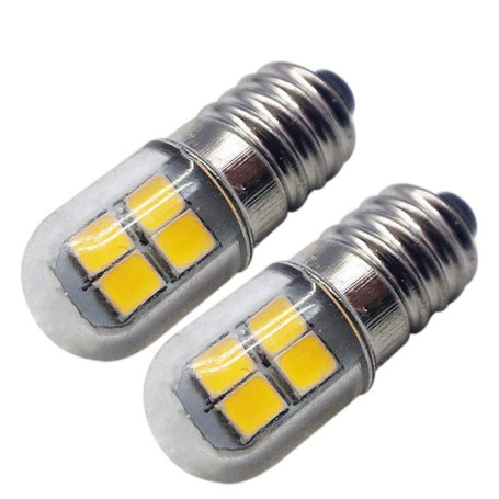 Ruiandsion Lot de 2 ampoules LED E10 4,5 V - 6 V - Culot à vis E10 - Ampoules LED 2835 8SMD - Jaunes - Mise à niveau pour lampes