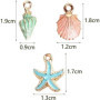 30 Pièces Pendentif Breloque Assortie en Émail, Pendentif DIY, Pendentifs en Coquillage Étoile de Mer, Pendentifs Breloques, pou