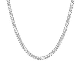 Zuofan Chaîne Cubaine Collier Homme Femme en Acier Inoxydable, Élégant Collier Homme Chaîne, Necklace Largeur 5 mm, Longueur 50 