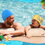 2 Pcs Bonnets de Bain Mignons Enfants Bonnets de Natation de Compétition Dessin Animé Bonnet de Bain en Polyester Élastique Bonn