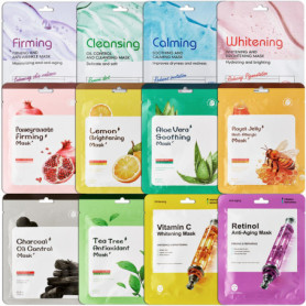 nailgeler 12 pièces Masques Tissus Hydratants, Masque de Beauté, Masque en feuille de Daily Care, Hydratants, Nourrissants, Apai