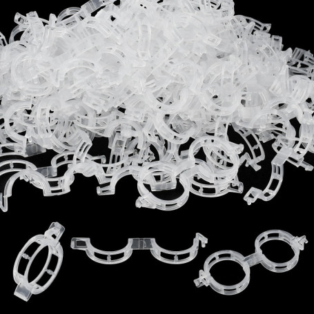 NAROSEBE 300 Pcs Clips de Support pour Plantes, Attache Plante Tuteur Φ 27mm, Clips de Fixation pour Tomates, Clips de Vigne en 