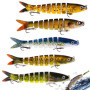 LEKEFETO Lot de 5 leurres de pêche avec 2 hameçons triples et boîte de rangement - Pour la pêche en eau douce et en eau de mer -