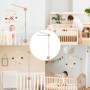 Bearrerp Petit Ours Support mobile pour lit bébé,en bois Cloches de Lit Bébé,support mobile bébé réglable en hauteur en bois, ad