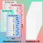 Mkitnvy 4 Pièces Tableaux de Tâches à Faire pour Enfants, Liste de Choses à Faire avec 10 Feuilles de Papier Vierge, Memo Plasti