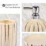 Home Basic Lot de 3 pompes à lotion, gobelet, porte-savon, glaçure beige