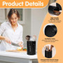 EUIEUT 2 Pcs Porte Ustensiles Cuisine en Acier Inox, Porte Couverts Cuisine Noir, Pot Couvert Vaisselle à Conception Creuse, Ran