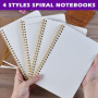 PALUDO Lot de 5 A5 Cahiers à Spirales Ligné Classique, Bloc-Notes de Couverture Kraft 100 Pages / 50 Feuiles, Carnet de Notes A5