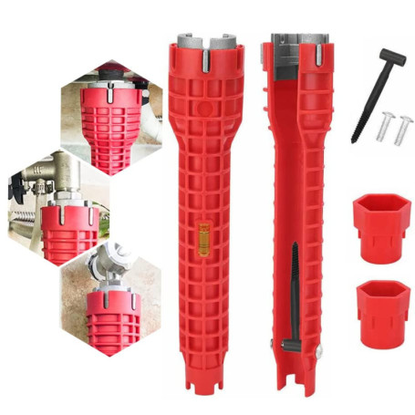 Konxi Clé à Douille de Robinet 8 En 1, Outil D'Installation De Robinetterie D'éVier pour Cuvette de Toilettes Robinet D'évier Sa