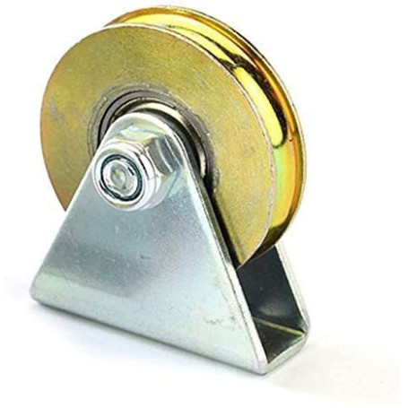 feedal Roulette de 38 mm en acier rigide robuste pour porte de grange coulissante avec support, capacité de travail 100 kg (rain
