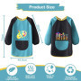 VMUTGA 2 Pièces Tablier Peinture Enfant, Blouse Peinture Enfant 6-12 Ans Imperméables Tablier Manches Longues Réutilisable avec 