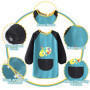 VMUTGA 2 Pièces Tablier Peinture Enfant, Blouse Peinture Enfant 6-12 Ans Imperméables Tablier Manches Longues Réutilisable avec 