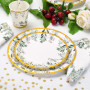 CEILIWEN Lot de 125 assiettes en carton vert sauge pour 25 invités, assiettes plates de 22,9 cm, assiettes à dessert de 17,8 cm,