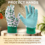 4 Paires Gants de Jardinage Femme, Gants de Travail Femme, Confortables Gants de Jardinage avec Poignets Élastiques, Antidérapan