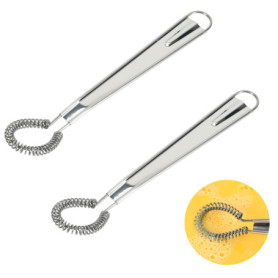 4 Pièces Mini Fouet Cuisine Acier Inoxydable - Mini Fouet Cuisine, Petit Fouet à Spirale Manuel pour Mélanger Café, Sauce, Lait 