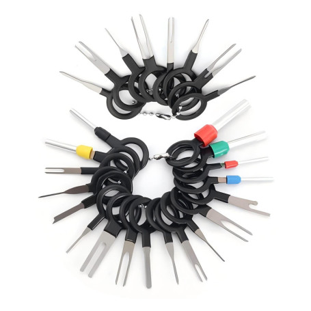 26 Pièces Outils pour Enlever les Bornes, Auto Terminals Enlèvement Outil, Outil d'épingle Terminal Removal Tool, Extracteurs de
