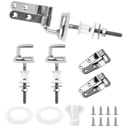 NAROSEBE Attaches Charnière Abattant WC Kit de Fixation Abattant Wc Toilette Siège en Acier Inoxydable avec Vis Kit Fixations Re
