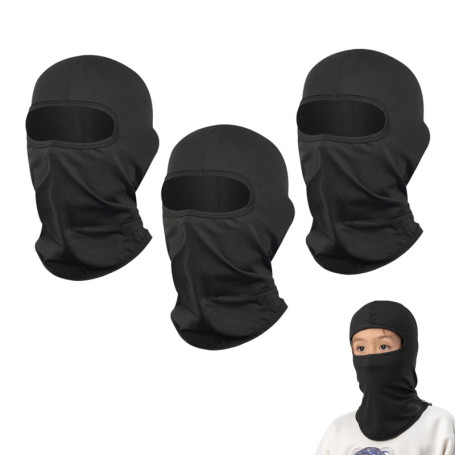 SEFIRST 3 Pcs Cagoule Enfants, Masque de Ski, Cagoule Moto Balaclava Hiver Tour de Cou Enfants Coupe, Protection UV, Charpe de C