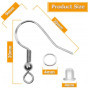 JIEYUCHU Crochets de Boucle d'oreille, 50 Pièces Lot de Crochet pour Boucles d'oreilles en Argent 925, DIY Fil d'oreille Crochet