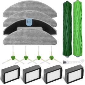 Lot de 15 pièces de Rechange pour iRobot Roomba Combo I5, I5+, J5, J5+, I8, I8+ aspirateur, 2 brosses principales, 4 brosses lat