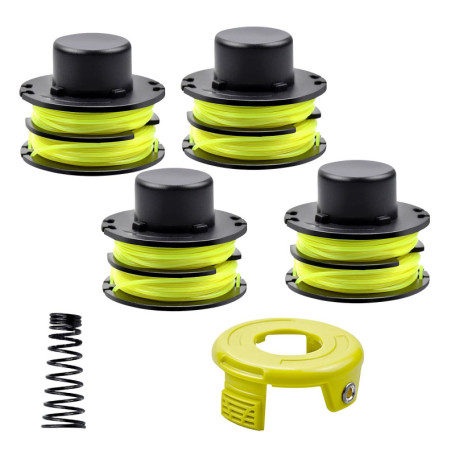 Viilich 4pcs bobines de Fil pour Ryobi RAC119 RAC118, Compatible avec Ryobi RLT3025F/S, RLT3525S, Bobine de Rechange pour Coupe-