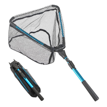 Roysmart Épuisette de pêche avec poignée télescopique, épuisette pliable télescopique pour kayak, salmon, chat, basse, facile à 