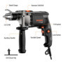 DOVAMAN Perceuse à percussion filaire, marteau perforateur électrique 850 W 230 V, vitesse variable 0-3000 tr/min, mandrin métal