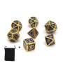 Fasizi Lot de 7 dés polyédriques en métal avec sac de rangement noir pour jeu de rôle Donjons et Dragons D&D Enseignement des ma