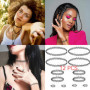 12 Pièces Collier Ras de Cou Femme,Collier Tatouage Bracelet Bague Ensemble,Collier Femme avec élastique Réglable,Collier Gothiq