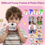 Etpark Appareil Photo Instantané, Appareil Photo Enfant Cadeau pour Filles de 4-12 Ans avec Papier d'impression & Carte 32G, Cam