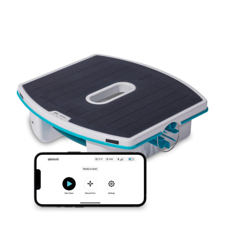 Dolphin Robot Nettoyeur Skimmer de Piscine Skimmi - Nettoie la Surface de l’Eau grâce Son Panneau Solaire Intelligent