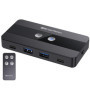 Cable Matters Commutateur USB 4 ports 10 Gbps et USB C pour 2 ordinateurs avec télécommande, commutateur KVM switch USB C, parta
