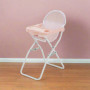 Olivia's Little World Station de Nurserie 3pcs Lit Bebe Chaise Haute et Poussette Rose Gris