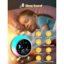 NEUTYPECHIC Reveil Enfant Educatif Jour Nuit, Bluetooth Snooze Reveil Pedagogique Bruit Blanc, Reveil Lumineux Enfant 5 Niveaux 