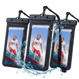 NEUTYPECHIC 3 Pièces Pochette Etanche Smartphone, Pochette Telephone Portable Etanche IPX8, Coque pour Aller sous l'eau pour iPh