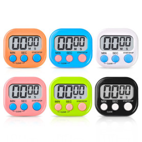 Vegena Lot de 6 chronomètres magnétiques de cuisine numériques, compte à rebours avec alarme sonore LCD, minuteur de cuisine num