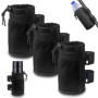 Vegena Lot de 3 Porte Bouteille Velo, Porte Gourde Velo sans Vis, Porte Gourde VTT, Porte Bidon avec Poche en Filet et Fermeture