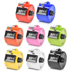 Vegena Compteur Manuel, 8 Pcs Compteur à Main Mécanique, Compteur Manuel à 4 Chiffres, Compteur de Doigt, Couleur Main Compteur,