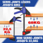 WORKPRO Lot de 6 serre-joints à une main 150 mm Force de serrage 22,5 kg/68 kg Envergure 150 mm 4 classiques et 2 mini serre-joi