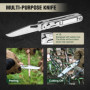 Mossy Oak Couteau Multifonction de Poche 12 en 1, Ciseaux, Tournevis, Couteau Suisse en Acier Inoxydable avec Etui, Parfait pour