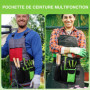 WORKPRO Ceinture à Outils de Jardinage avec 5 Poches, Ceinture Bricolage Réglable, Ceinture de Travail Pratique pour Jardinier o